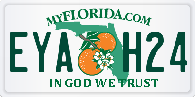 FL license plate EYAH24