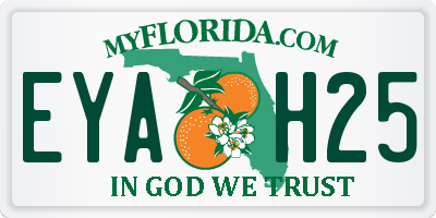 FL license plate EYAH25
