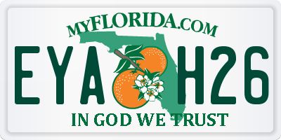 FL license plate EYAH26