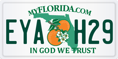 FL license plate EYAH29