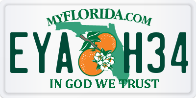 FL license plate EYAH34