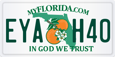 FL license plate EYAH40