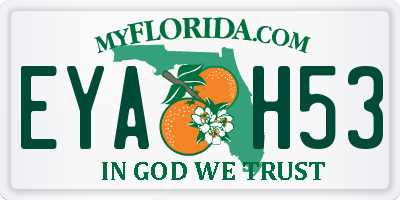 FL license plate EYAH53