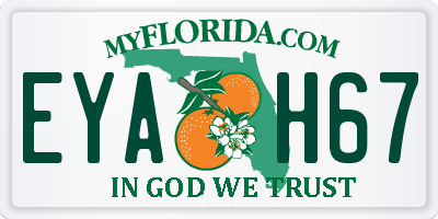 FL license plate EYAH67