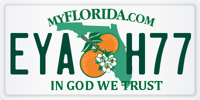 FL license plate EYAH77