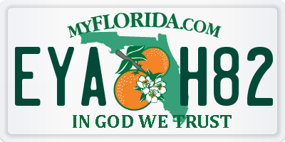 FL license plate EYAH82