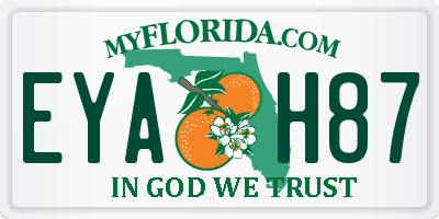 FL license plate EYAH87