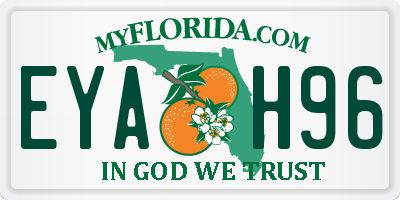 FL license plate EYAH96