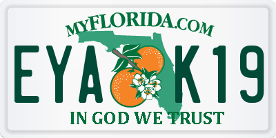 FL license plate EYAK19