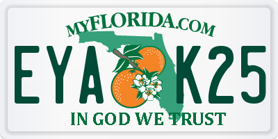 FL license plate EYAK25