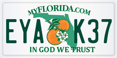 FL license plate EYAK37