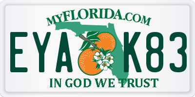 FL license plate EYAK83