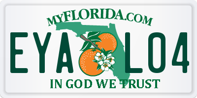 FL license plate EYAL04