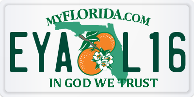 FL license plate EYAL16