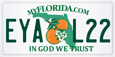 FL license plate EYAL22