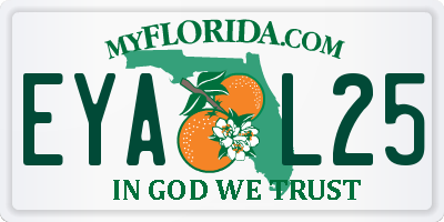 FL license plate EYAL25