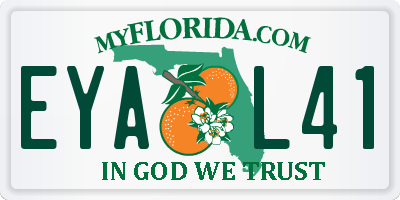 FL license plate EYAL41