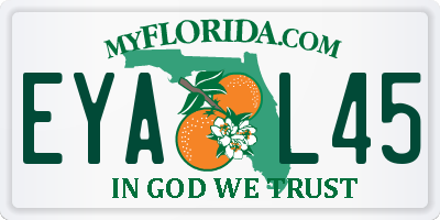 FL license plate EYAL45