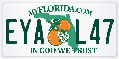 FL license plate EYAL47