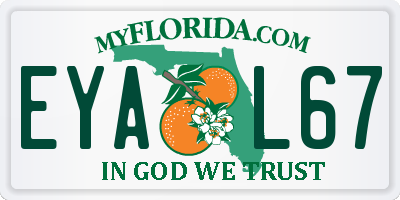 FL license plate EYAL67