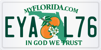 FL license plate EYAL76