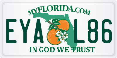 FL license plate EYAL86