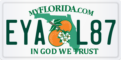 FL license plate EYAL87