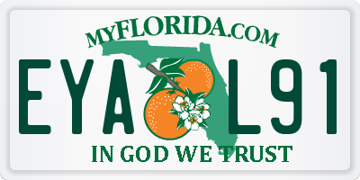 FL license plate EYAL91