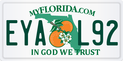 FL license plate EYAL92