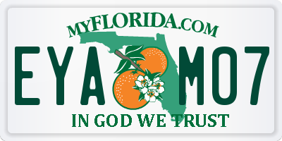 FL license plate EYAM07