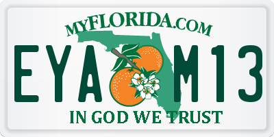 FL license plate EYAM13