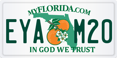 FL license plate EYAM20