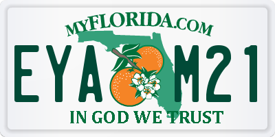 FL license plate EYAM21