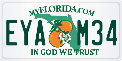FL license plate EYAM34
