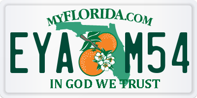 FL license plate EYAM54
