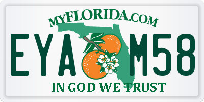 FL license plate EYAM58
