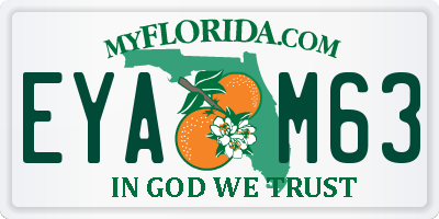 FL license plate EYAM63