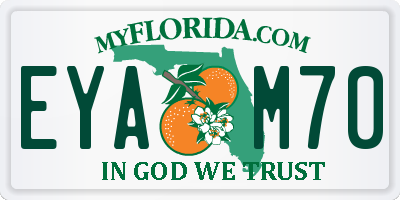 FL license plate EYAM70