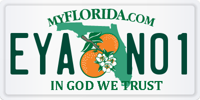 FL license plate EYAN01