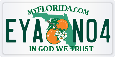 FL license plate EYAN04