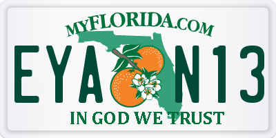 FL license plate EYAN13