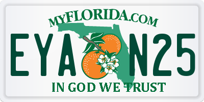 FL license plate EYAN25