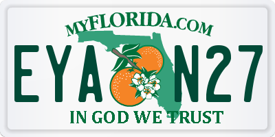 FL license plate EYAN27