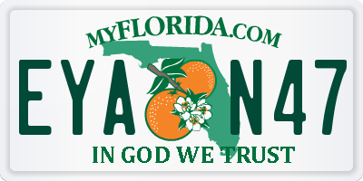 FL license plate EYAN47