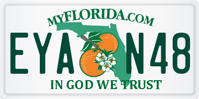 FL license plate EYAN48