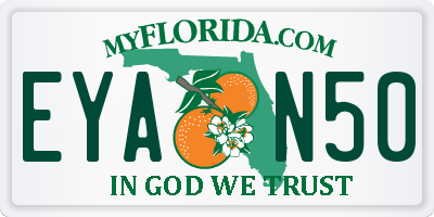 FL license plate EYAN50