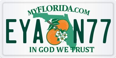 FL license plate EYAN77