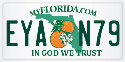 FL license plate EYAN79