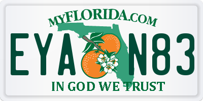 FL license plate EYAN83