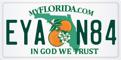 FL license plate EYAN84